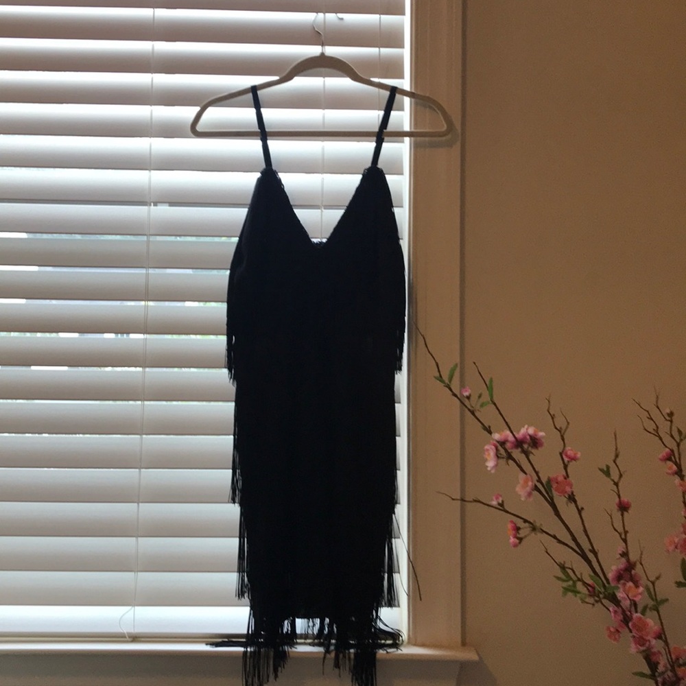 SHEIN black tassel great gatsby dress